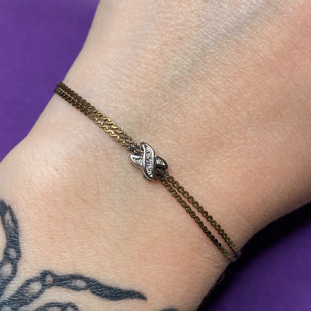 💛 Vintage Sterling Gold Filled X Bracelet